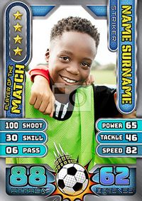 Tap to view Football Trading Card Photo Poster - Blue