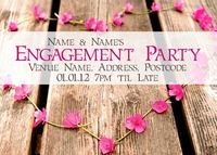 Tap to view Pink Flower Heart Engagement Party Postcard Invite