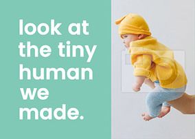 Look at the Tiny Human we Made Photo Postcard