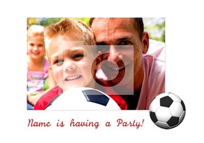 Football Birthday Party Invite Postcard - White Border