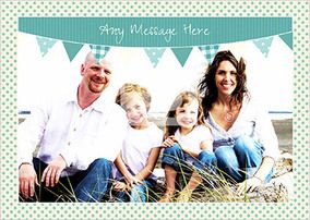 Bunting Green Polkadots Personalised Postcard