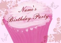 Pink Cupcake Birthday Invite Postcard