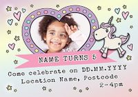 Tap to view Unicorn Party Invite Photo Postcard