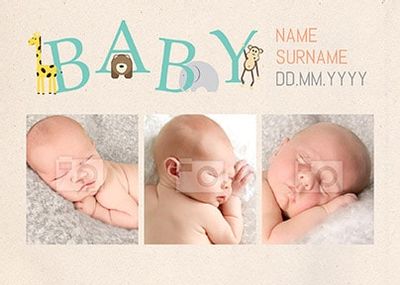 New Baby Photo Collage Postcard