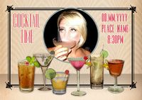 Cocktail Party Invite Photo Postcard