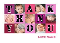 Tap to view Pink Thank You Multi Photo Postcard