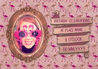 Flamingo Party Invite Photo Postcard