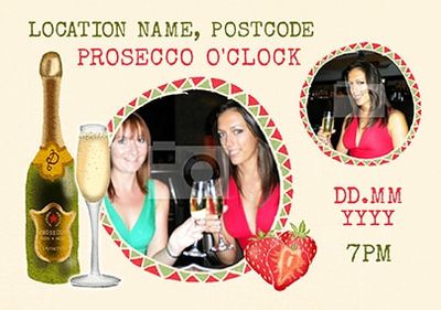 Prosecco O'clock Party Invite Photo Postcard