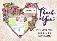 Tap to view Floral Heart Wedding Thank You Postcard