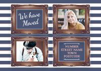 We Have Moved Multi Photo Postcard - Stripes