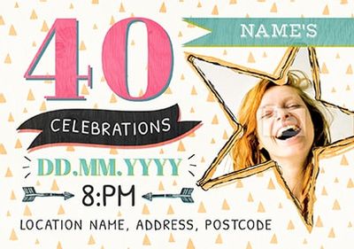 Female Birthday Party Invite Photo Postcard