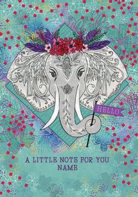Tap to view Bohemian Elephant personalised Postcard