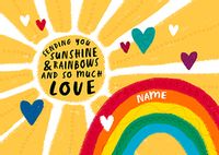 Tap to view Sunshine, Rainbows and Love personalised Postcard
