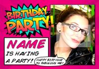 Comic Book Girls Birthday Party Invite Postcard