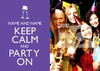 Tap to view Keep Calm Party On Invite Postcard