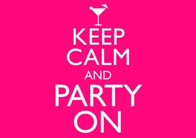 Keep Calm Party On Invite Postcard