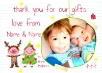 Tap to view Kids Drawing Themed Christmas Thank You Postcard