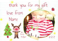 Reindeer Kids Christmas Thank You Postcard