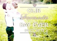 Tap to view Our Favourite Day Wedding Thank You Postcard