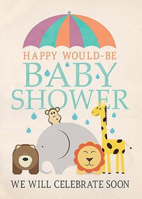 Happy Would-be Baby Shower Personalised Postcard - A6 - By Funky Pigeon