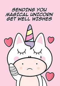 Tap to view Magical Unicorn Well Wishes Personalised Postcard