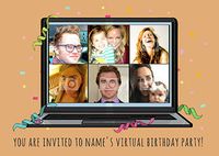 Virtual Birthday Party Invitation Photo Postcard