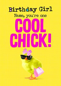 Tap to view One Cool Chick Personalised Postcard