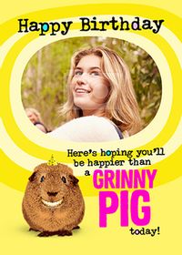 Tap to view Happier than a Grinny Pig Photo Postcard
