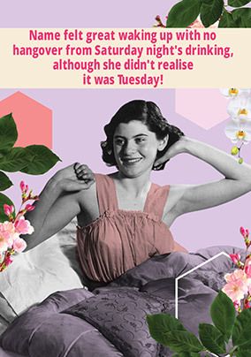 No Hangover personalised Birthday Postcard