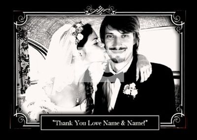 Black & White Movie Themed Photo Thank You Postcard