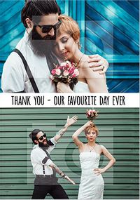 Tap to view Our Favourite Day Ever 2 Photo Thank You Postcard
