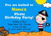 Tap to view Pirate Kids Birthday Party Invitation Postcard