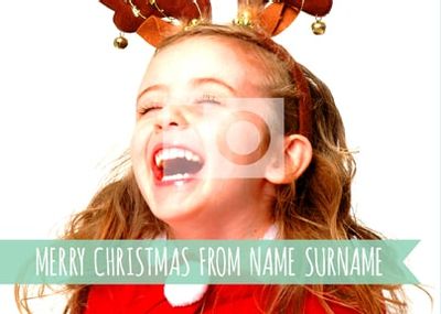 Personalised Christmas Postcard - Turquoise Banner