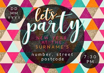 New Year Party Invite Postcard