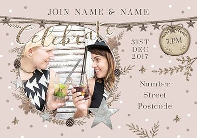 Celebrate Invite Personalised PostChristmas Card