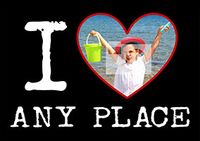 I Love Place Name Photo Postcard - Black