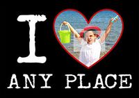 Tap to view I Love Place Name Photo Postcard - Black