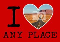 I Love Place Name Photo Postcard - Red