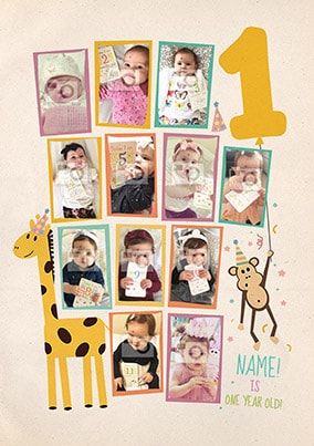 1st Birthday Multi Photo Poster