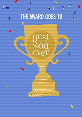 Best Son Ever Flip Reveal Photo Birthday Card