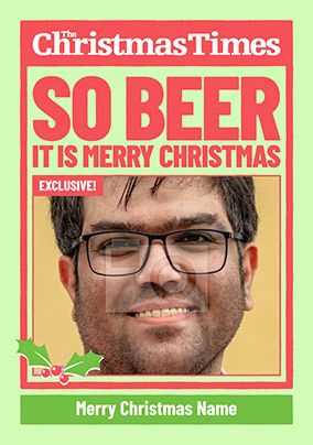Flip Reveal Beer Photo Christmas Card