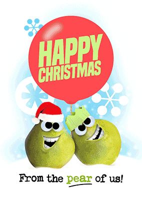 Flip Reveal Pear Photo Christmas Card