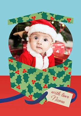 Flip Reveal Present Photo Christmas Card