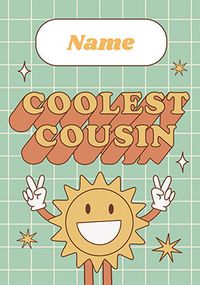 Tap to view Coolest Cousin Retro Personalised Birthday Card