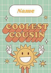 Tap to view Coolest Cousin Retro Personalised Birthday Card