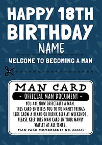 Tap to view 18th Birthday Becoming a Man Personalised Card