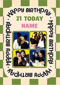 Retro 21 Today Birthday Card