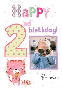 Tap to view Happy 2nd Birthday Cat Photo Card