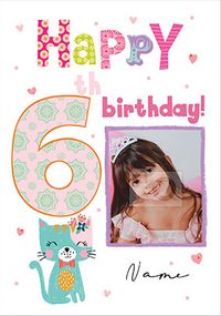 Tap to view Happy 6th Birthday Cat Photo Card