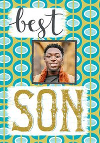 Tap to view Best Son Pattern Photo Birthday Card